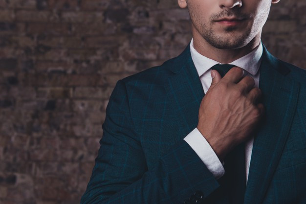 stylish man in black suit