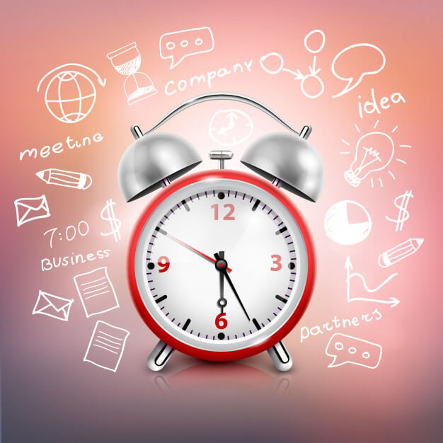 Realistic clock business strategy composition 